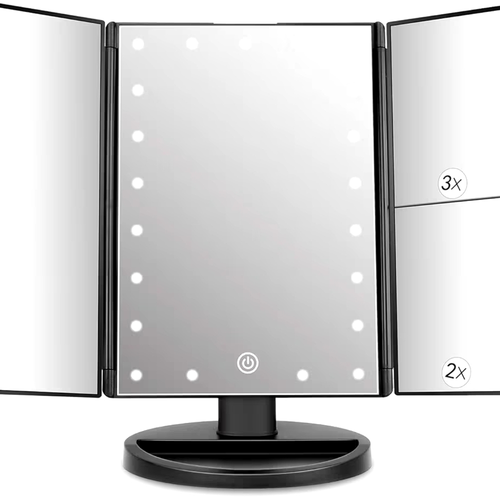 🪞 Deweisn LED Lighted Makeup Mirror – Black 🪞